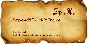 Szpevák Mónika névjegykártya