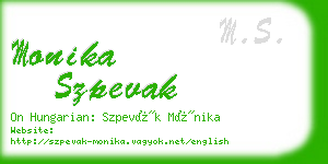 monika szpevak business card